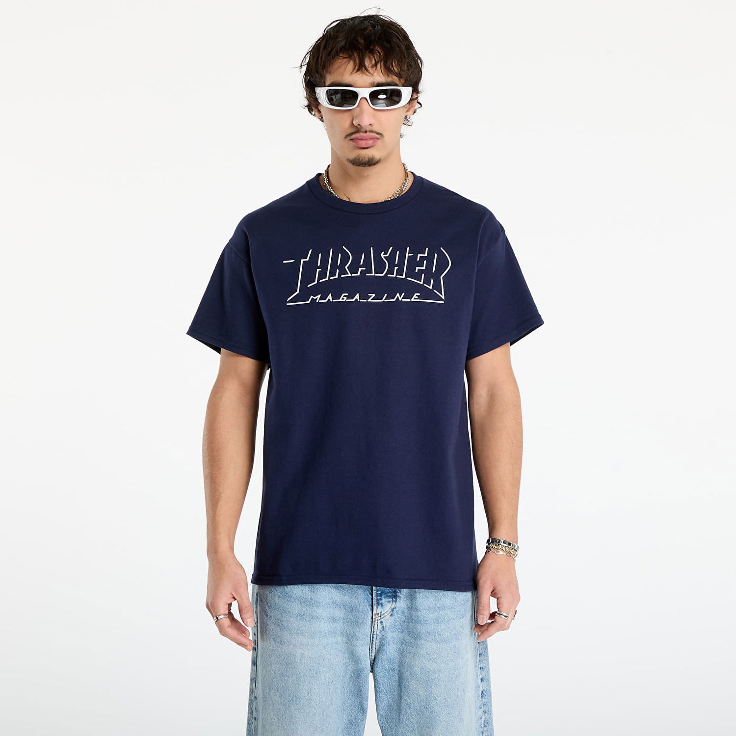 T-shirt Thrasher Shadow Mag Logo T-Shirt Mørkeblå | 145765, 0