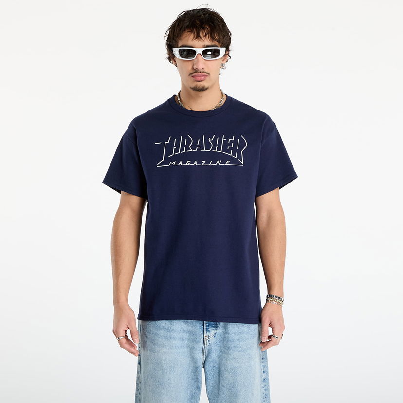 T-shirt Thrasher Shadow Mag Logo T-Shirt Mørkeblå | 145765