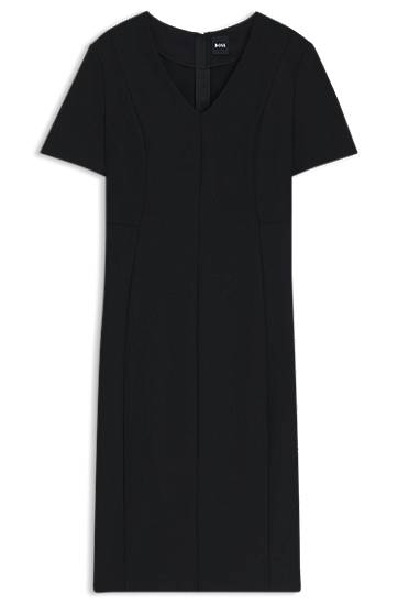 Kjole BOSS Stretch Fabric V-Neck Dress Sort | 50493529