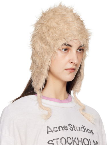 Hat Acne Studios Acne Studios Fluffy Beanie Beige | C40395-, 3