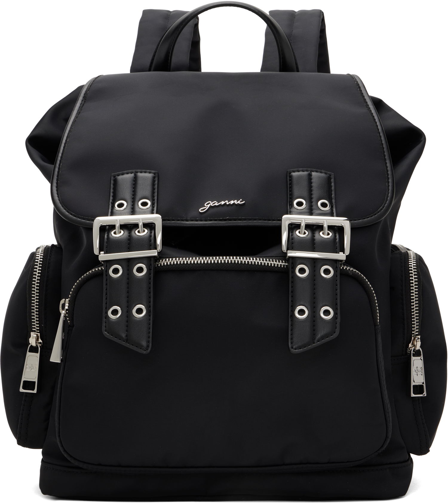 Rygsæk GANNI GANNI Bucky Nylon Backpack Sort | A6526, 0