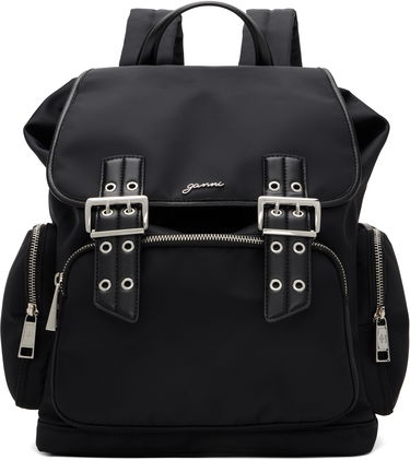 Rygsæk GANNI GANNI Bucky Nylon Backpack Sort | A6526, 0
