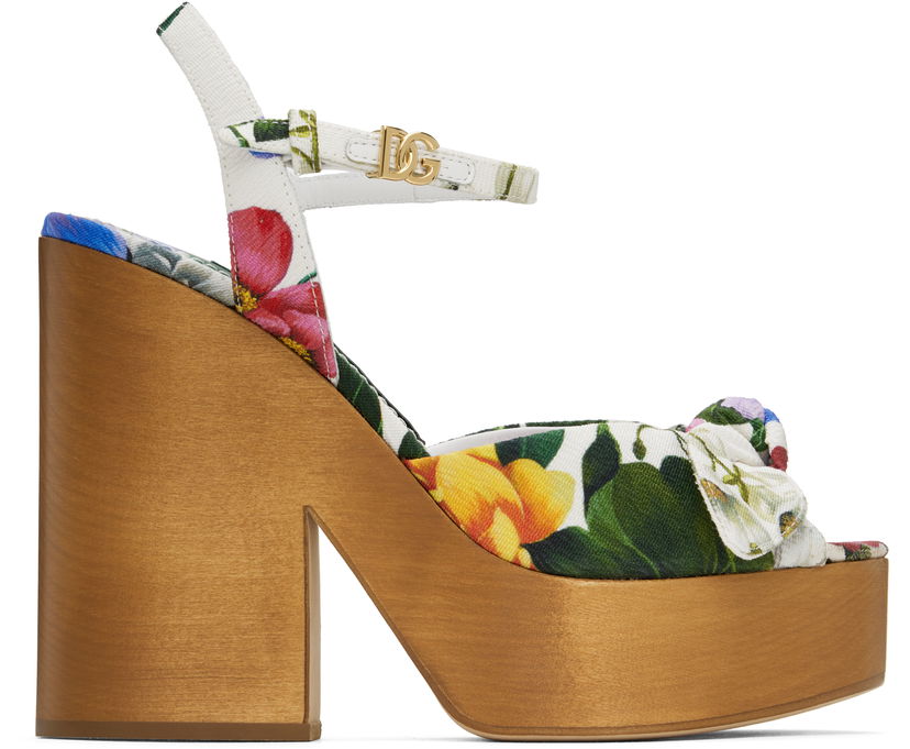 Tilbehør Dolce & Gabbana Dolce&Gabbana Jacquard Platform Heeled Sandals Flerfarvet | CZ0322 A6P73