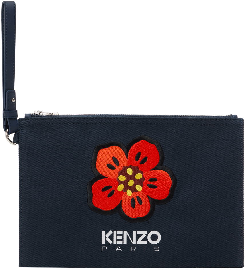 Håndtaske KENZO Paris Large Boke Flower Pouch Mørkeblå | FD65PM902F34, 0