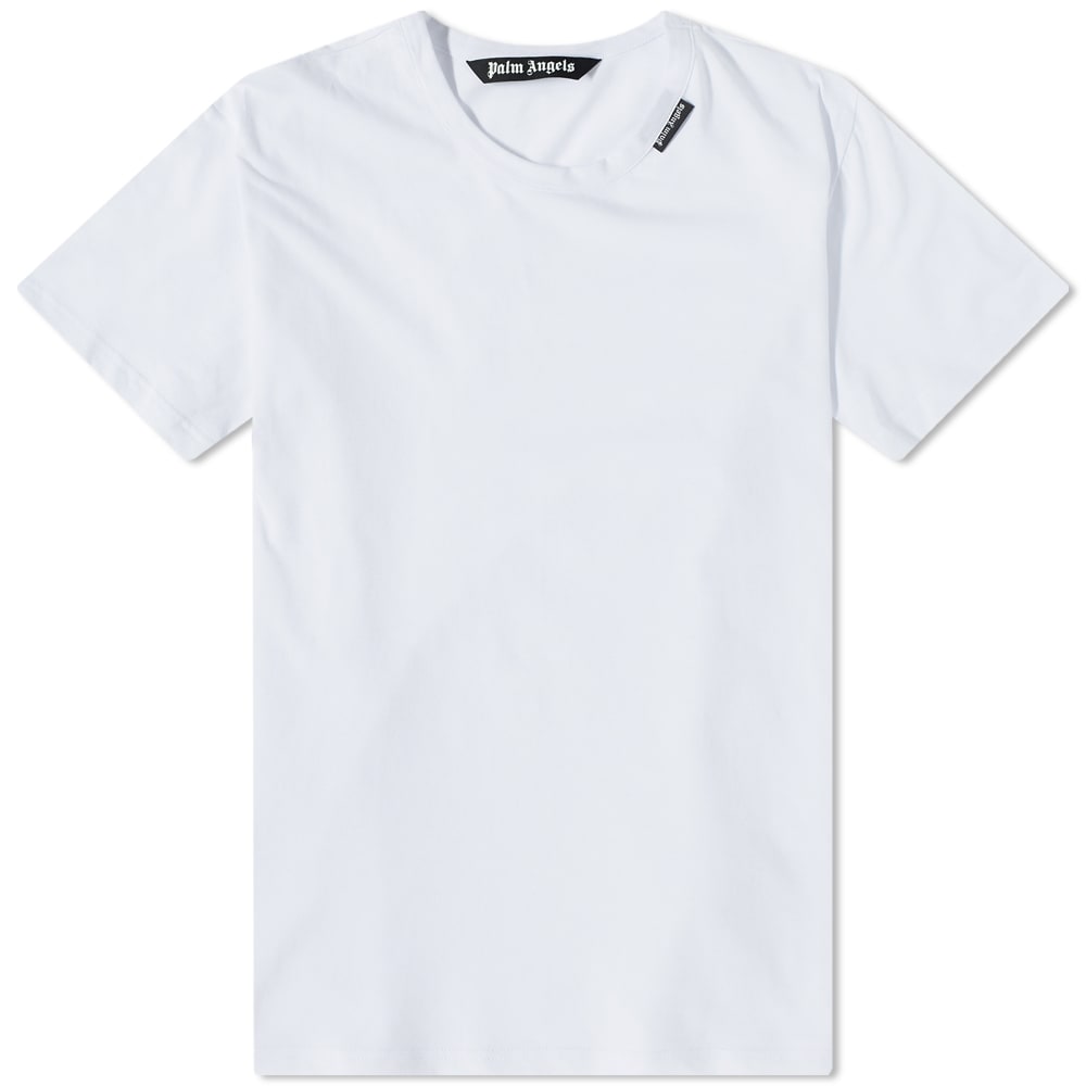 T-shirt Palm Angels Esssntials Logo Tee Hvid | PMUG001C99FAB0010110, 0
