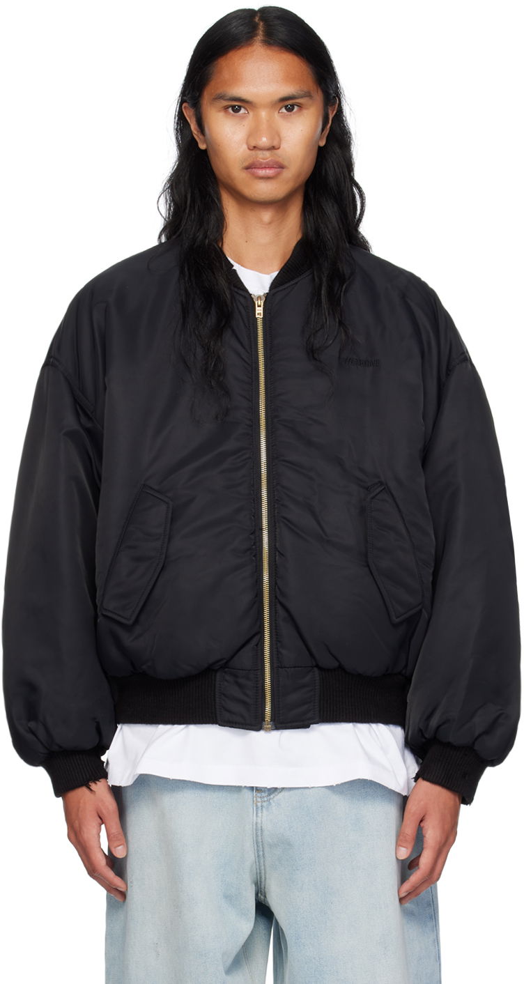 Bomberjakke We11done We11done Destroyed Bomber Jacket Sort | WD-JP2-24-088-U-BK