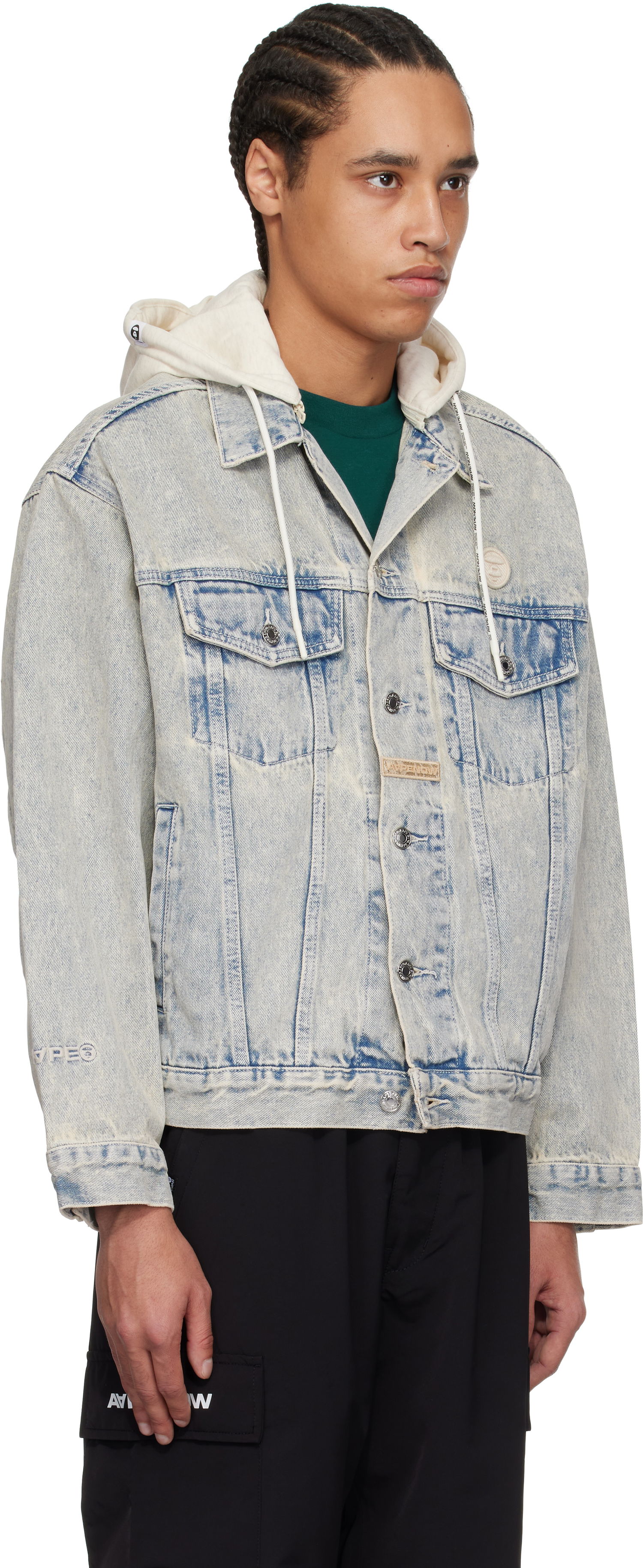 Jakke AAPE by A Bathing Ape AAPE by A Bathing Ape 'AAPE Now' Hooded Denim Jacket Blå | AAPLJM7700XBNBLR, 1