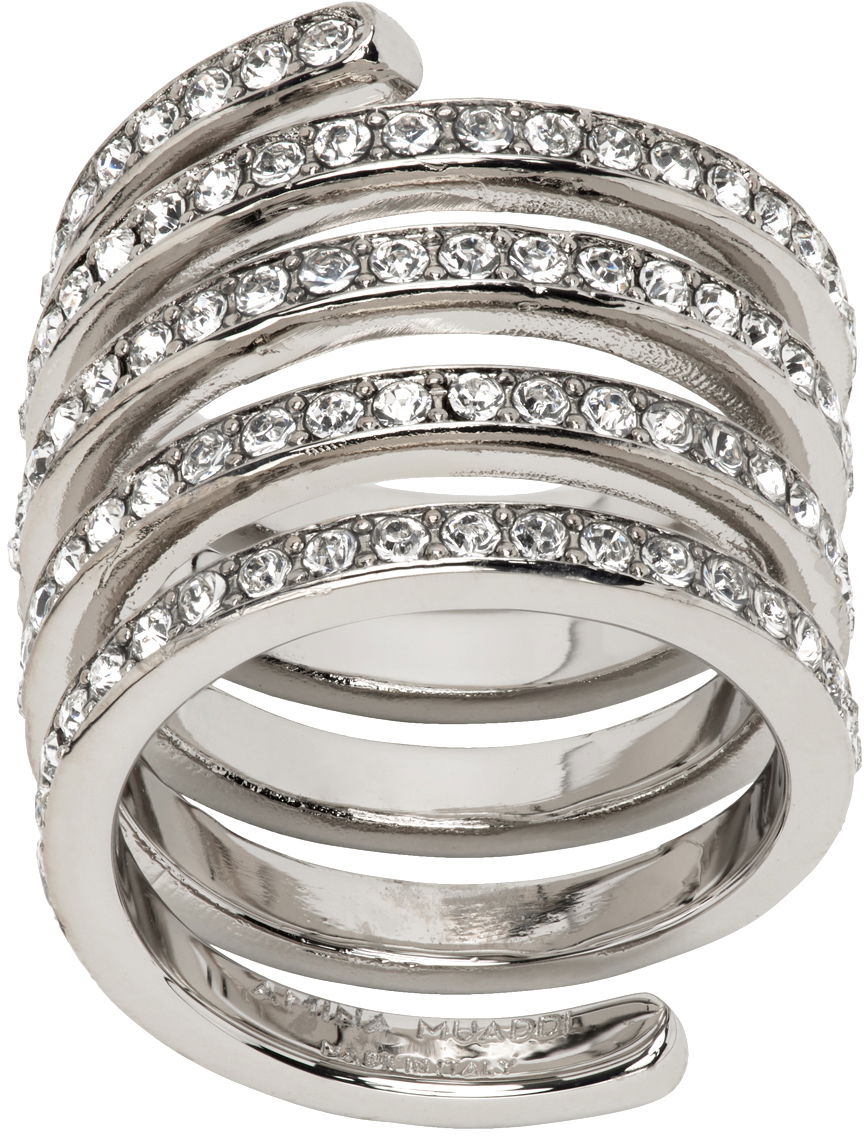 Ring Amina Muaddi Vittoria Crystal Ring Metalisk | VITTORIA RING, 0