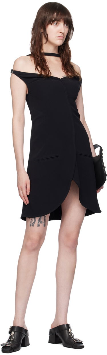 Kjole Courrèges Courrèges Ellipse Off-Shoulder Minidress Sort | 224CRO383VI0013, 3