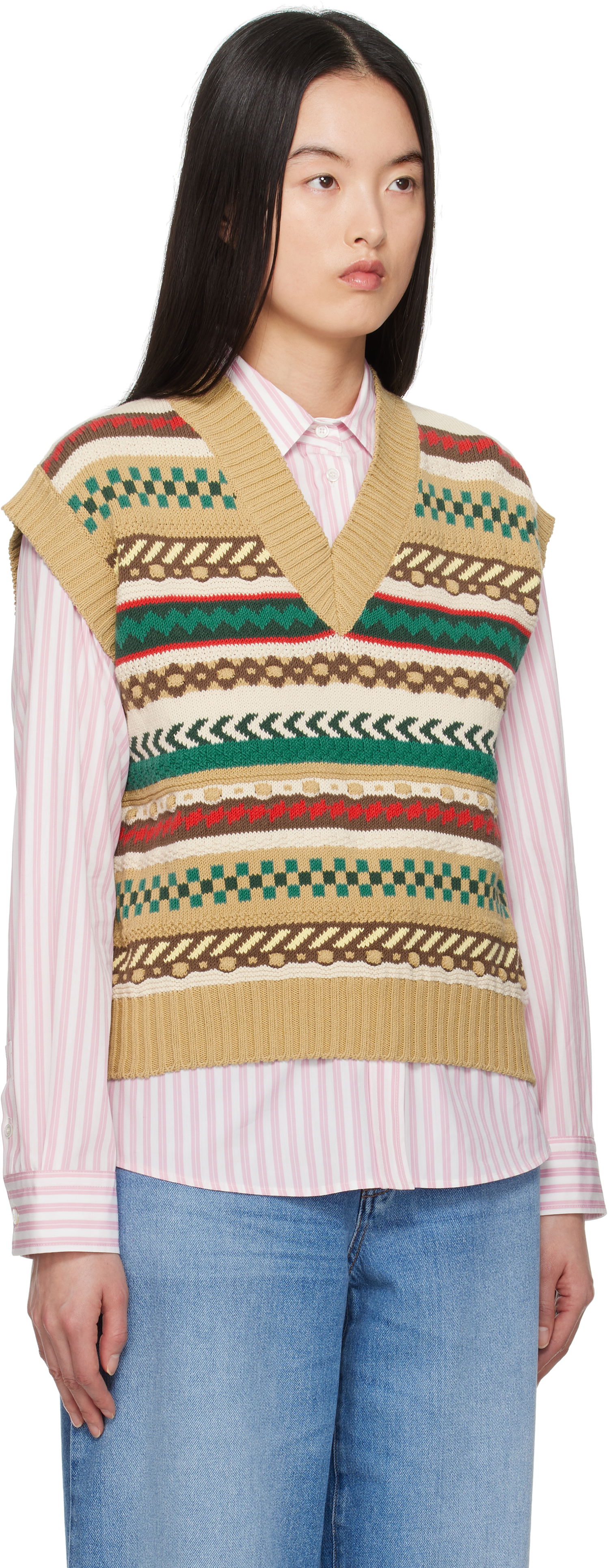 Sweater Max Mara Weekend Max Mara Vicino Knit Vest Beige | 2515351021600, 1