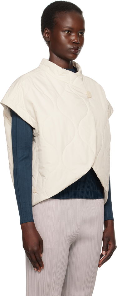 Vest Pleats Please Issey Miyake Issey Miyake Quilted Vest Hvid | PP48ZE882, 1