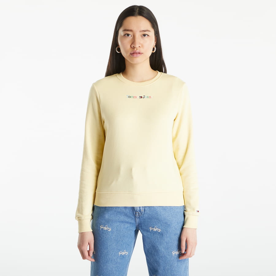Sweatshirt Tommy Hilfiger Regular Color Serif Sweatshirt Gul | DW0DW15648 ZHO, 0