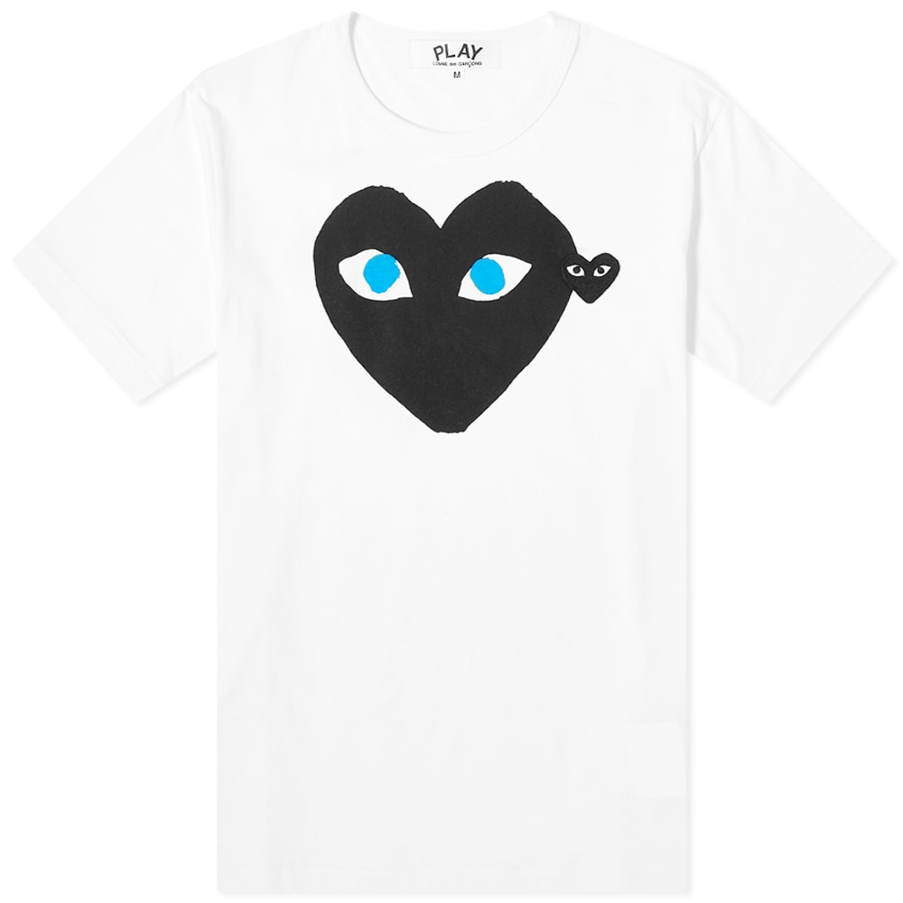 T-shirt Comme des Garçons Play Double Heart Logo Tee Hvid | P1T0881, 0