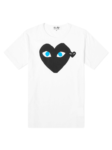 T-shirt Comme des Garçons Play Double Heart Logo Tee Hvid | P1T0881