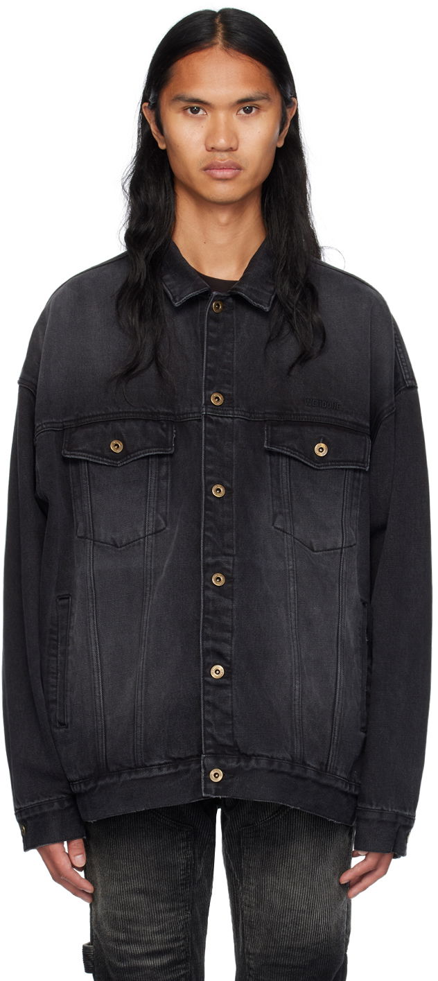 Jakke We11done Oversized Denim Jacket Sort | WD-DJ2-24-353-U-BK