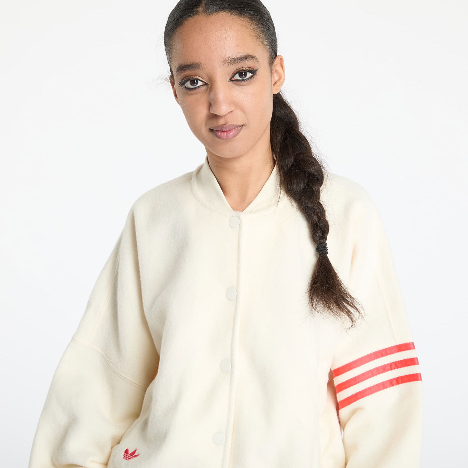 Bomberjakke adidas Originals Neuclassics Boucle Bomber Jacket Hvid | JI8523, 1