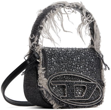 Skuldertaske Diesel Diesel 1DR XS Fringed Denim Crossbody Bag Sort | X08709 P6804, 1