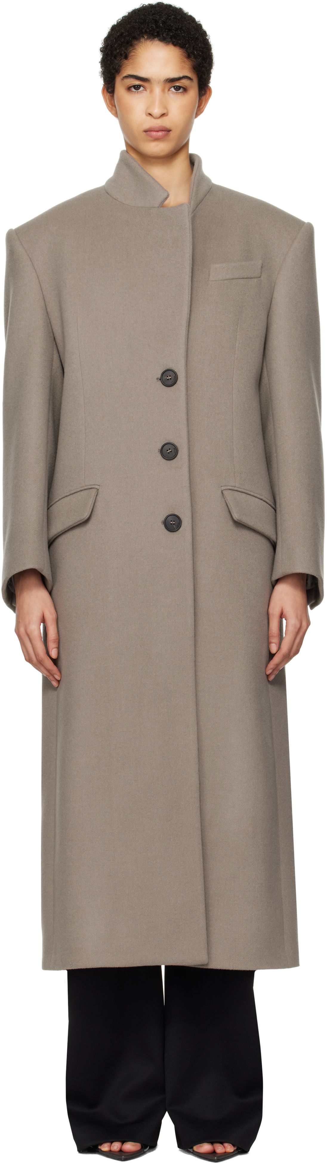 Frakker The Attico Attico Long Coat Grå | 250WCC00081 WWV058AA, 0