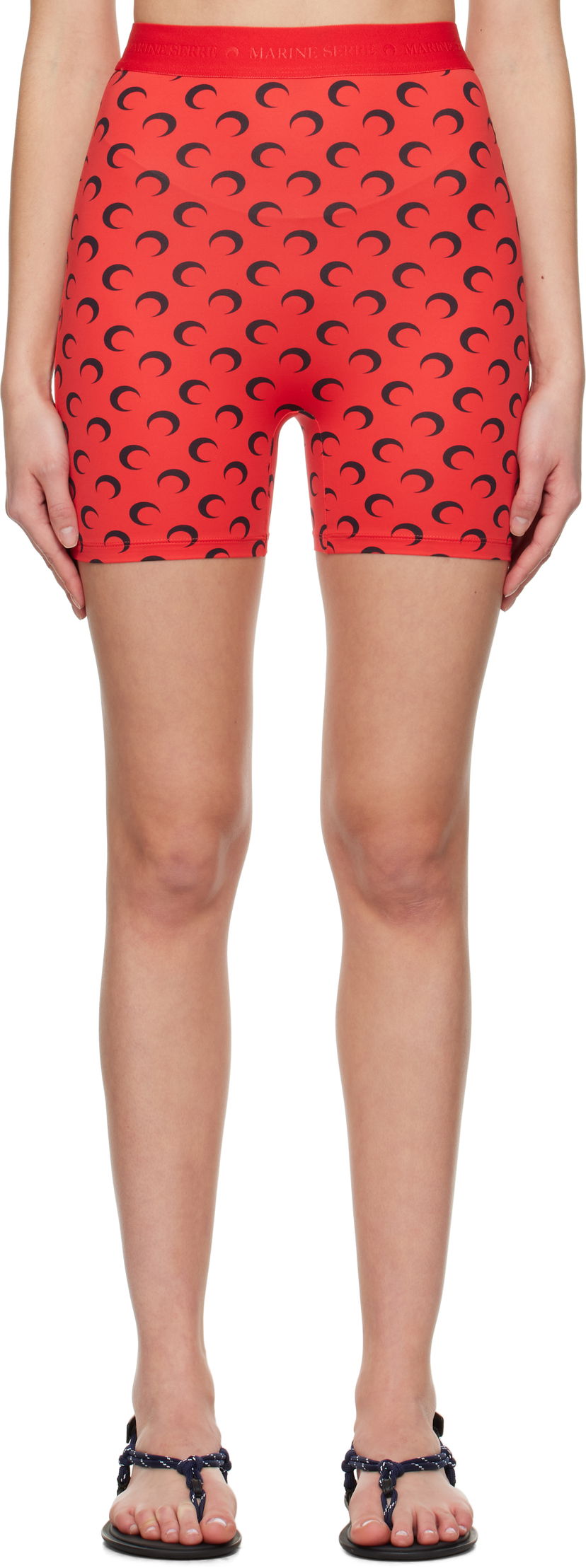 Shorts Marine Serre Marine Serre Moon Jersey Sport Shorts Rød | WSH007A CJER0001