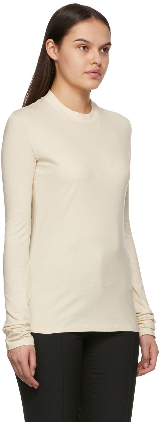 Sweater Off-White Diag Long Sleeve T-Shirt Beige | OWAB031C99JER0016161, 1