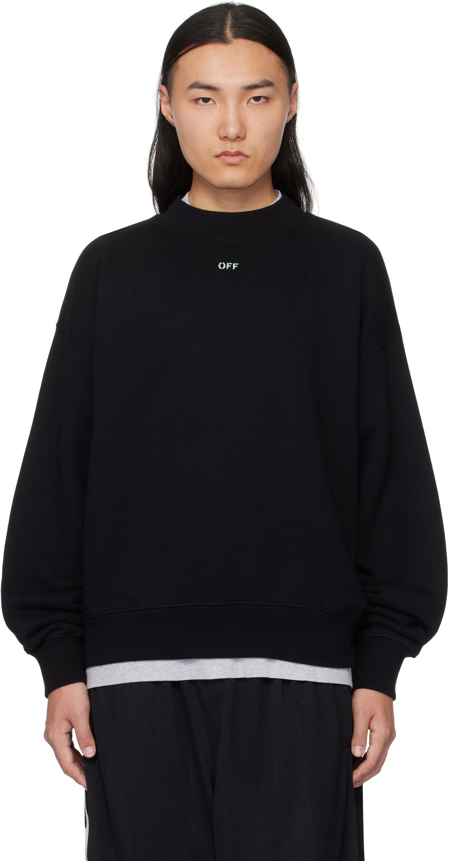 Sweatshirt Off-White Vibe Arrow Sweatshirt Sort | OMBA054S25FLE0051041, 0