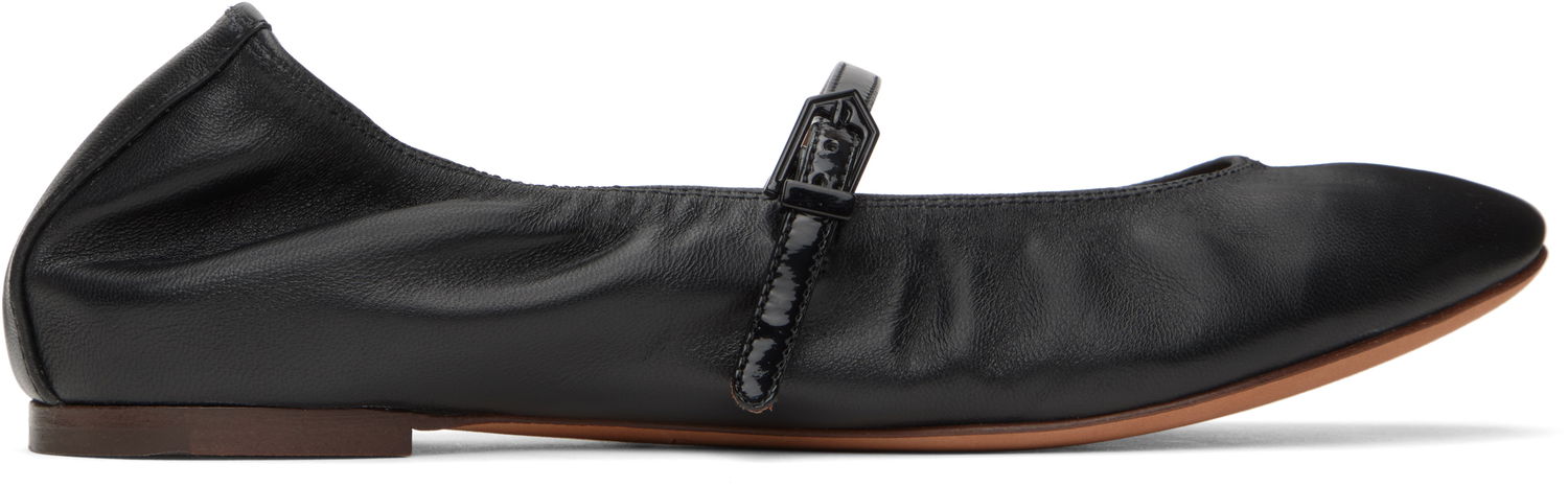 Sneakers og sko LANVIN Mary Jane Ballerina Flats Sort | FW-BAMB05-NAPA-H24, 0