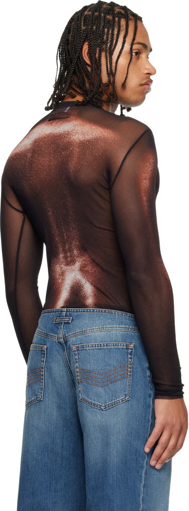 T-shirt Jean Paul Gaultier 'The Bronze Body Dust' Sheer Mesh Long Sleeve Top Metalisk | 25/04-W-TO366-M010P-0060, 2
