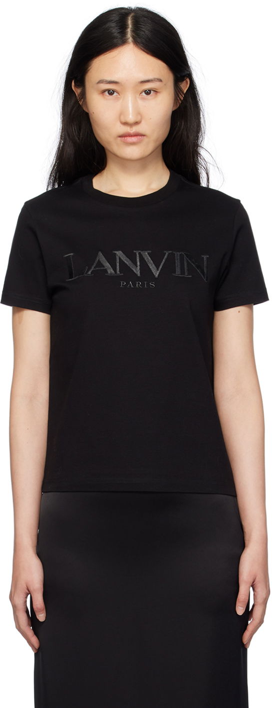 T-shirt LANVIN Embroidered T-Shirt Sort | RW-TS0030-J208-P24