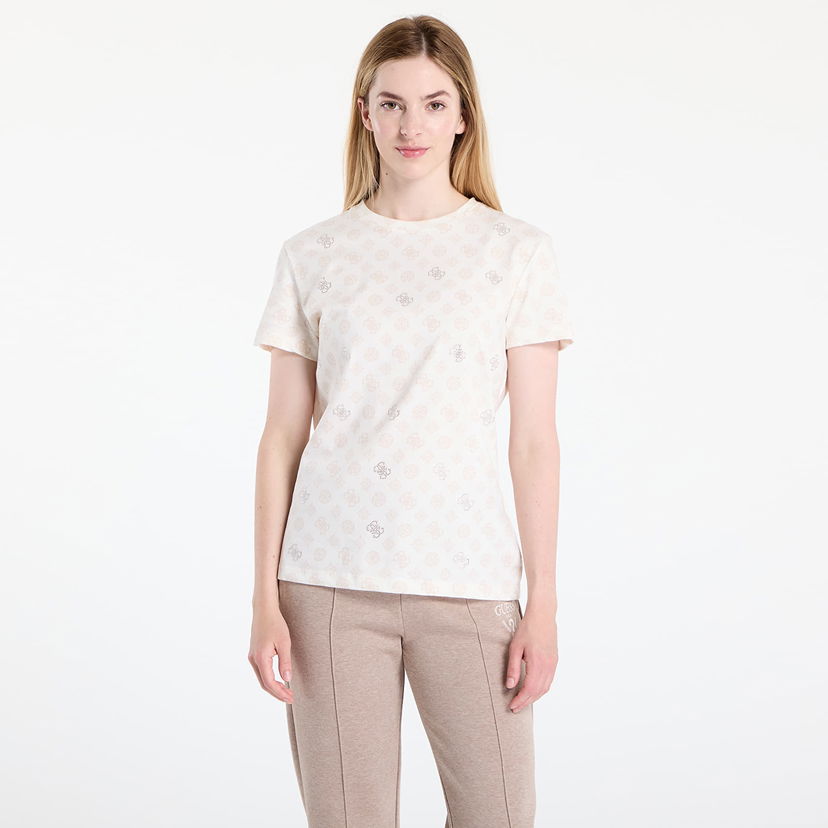 T-shirt GUESS GUESS Gloria Peony Short Sleeve T-Shirt Hvid | V5YI04I3Z14-P0JN