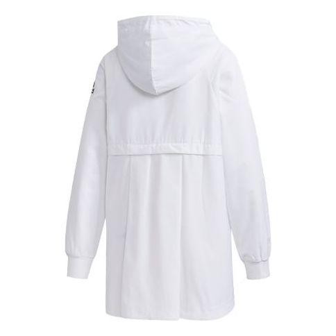Regnfrakke adidas Originals Alphabet Logo Print Hooded Jacket Hvid | FM9251
