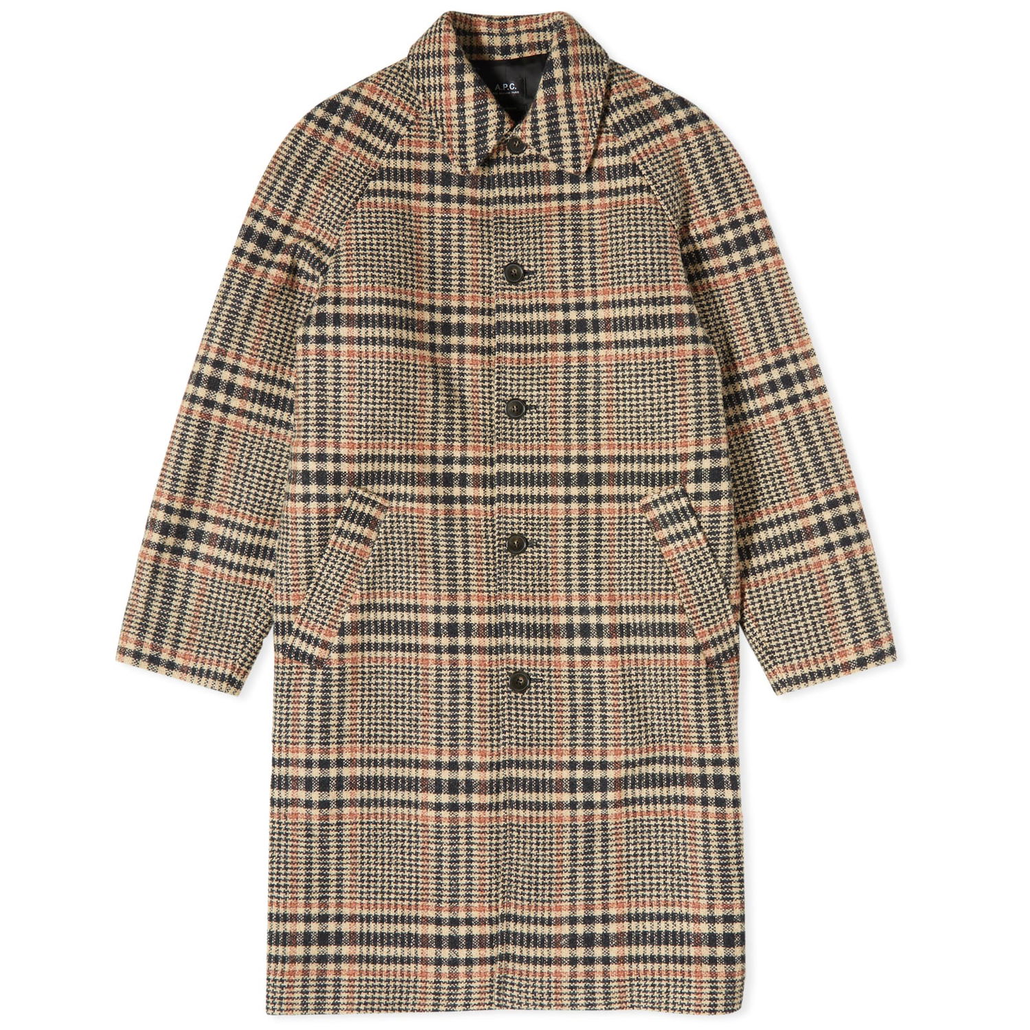 Frakker A.P.C. Etienne Check Wool Overcoat Beige | WVBCF-H01519-BAA, 0