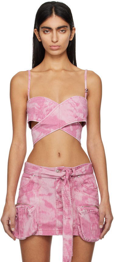 Bh Blumarine Pink Denim Tie-Front Camisole Lyserød | P422J137A, 0