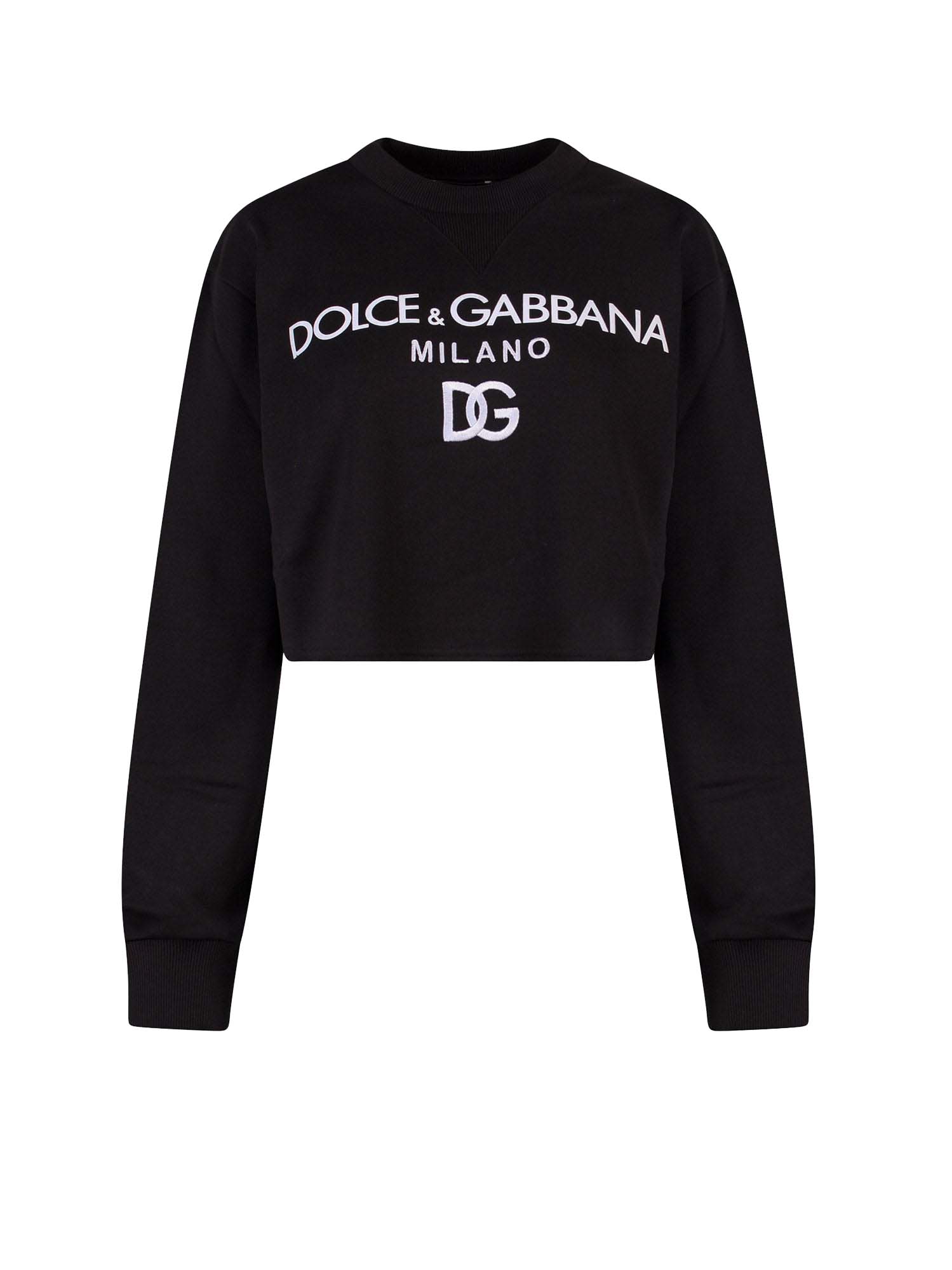 Sweatshirt Dolce & Gabbana Cotton Frontal Logo Sweatshirt Black Sort | F9O24ZFU7DU#N0000, 0