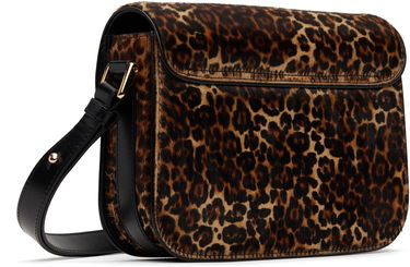 Skuldertaske A.P.C. Small Grace Leopard Print Crossbody Bag Brun | PXCAU-F61413, 2