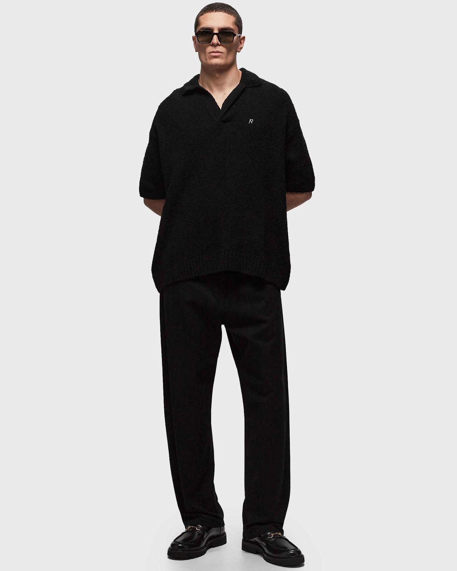 Polo skjorte Represent Clo Represent BOUCLE TEXTURED KNIT POLO Sort | MLM305-01, 1