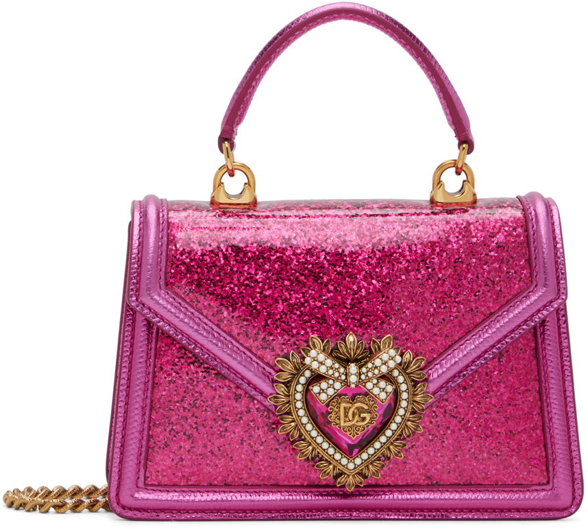 Håndtaske Dolce & Gabbana Pink Small Devotion Top Handle Bag Lyserød | BB6711 AP299, 0