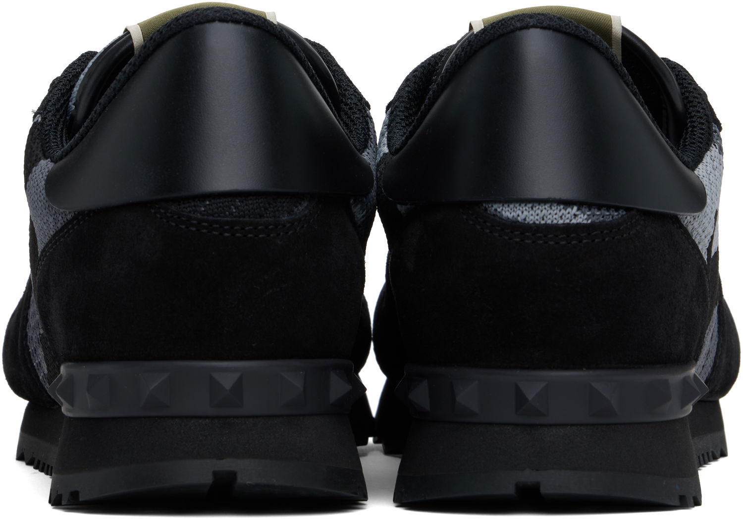Skopleje Valentino Valentino Garavani Rockrunner Mesh Camouflage Sort | 6Y2S0723QRK, 1