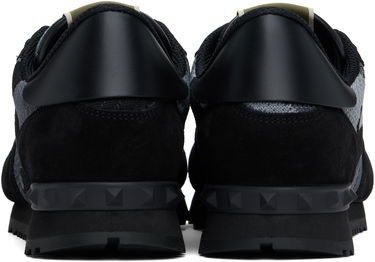 Skopleje Valentino Valentino Garavani Rockrunner Mesh Camouflage Sort | 6Y2S0723QRK, 1
