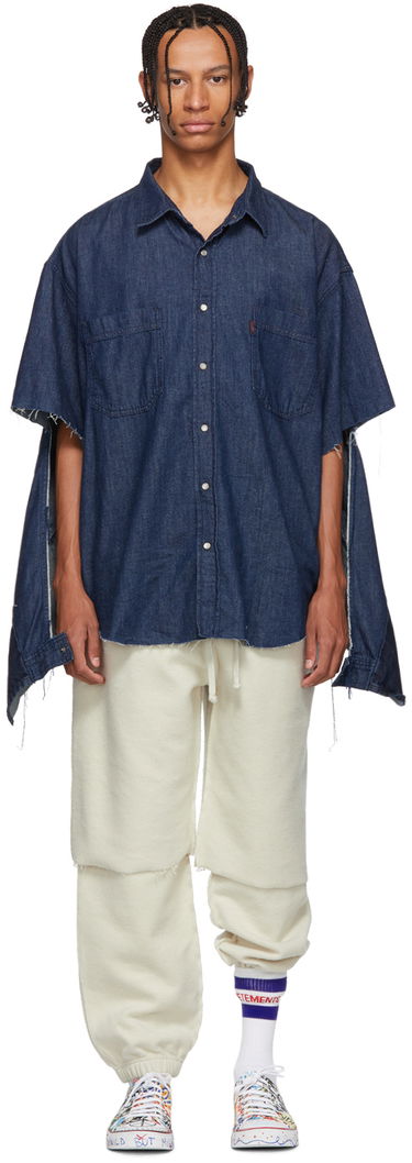 Skjorte VETEMENTS Levi's Edition Oversized Denim Shirt Mørkeblå | WAH19SH101, 0