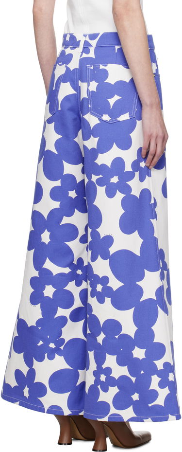 Bukser Marni Marni Floral Print Wide-Leg Trousers Hvid | PAMA0514S0 UTC462, 2