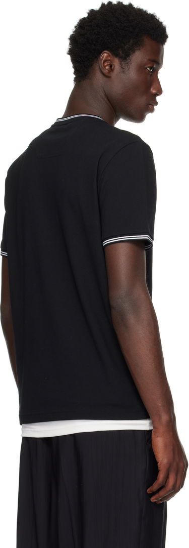 T-shirt BOSS Stretch-Cotton T-Shirt with Stripes and BOSS Logo Sort | 50521245, 3