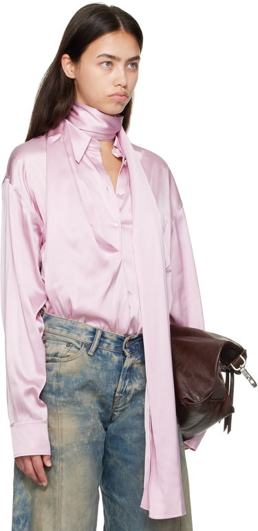 Skjorte Acne Studios Acne Studios Layered Satin Blouse Lyserød | AC0772-, 1