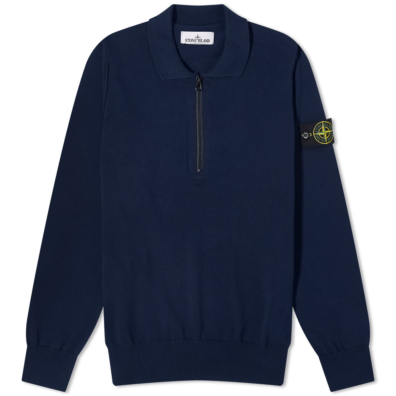 Polo skjorte Stone Island Soft Cotton Knitted Polo Shirt Mørkeblå | 8015543B2-V0020, 0