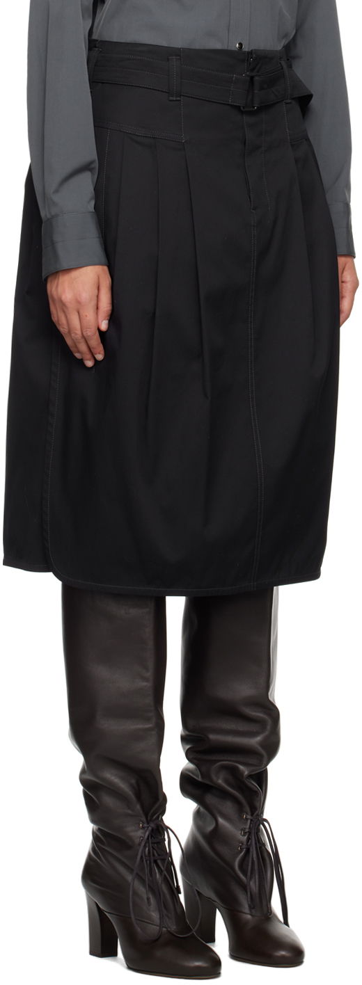 Nederdel LEMAIRE LEMAIRE Pleated Belted Midi Skirt Sort | SK1010 LF824, 1