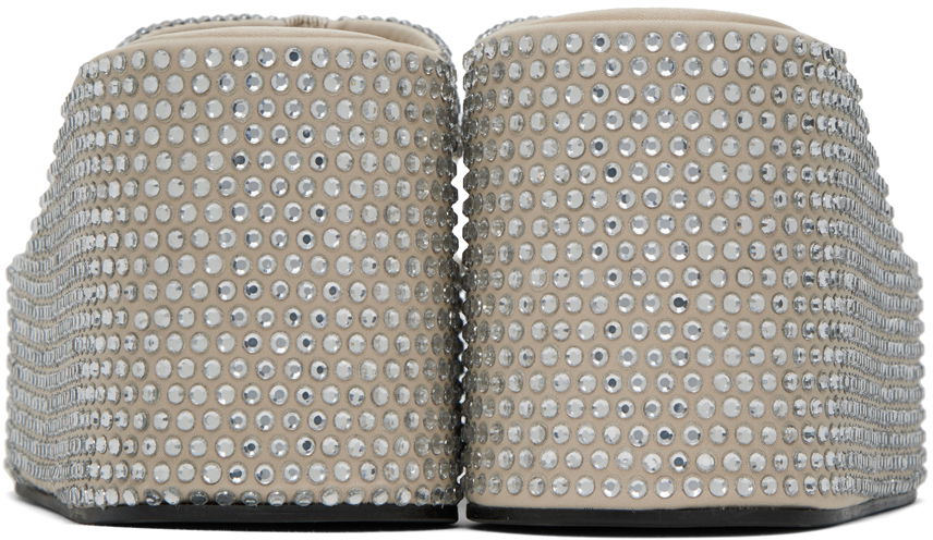 Tilbehør Coperni Coperni Crystal Embellished Wedge Sandals Beige | COPSH09455, 1