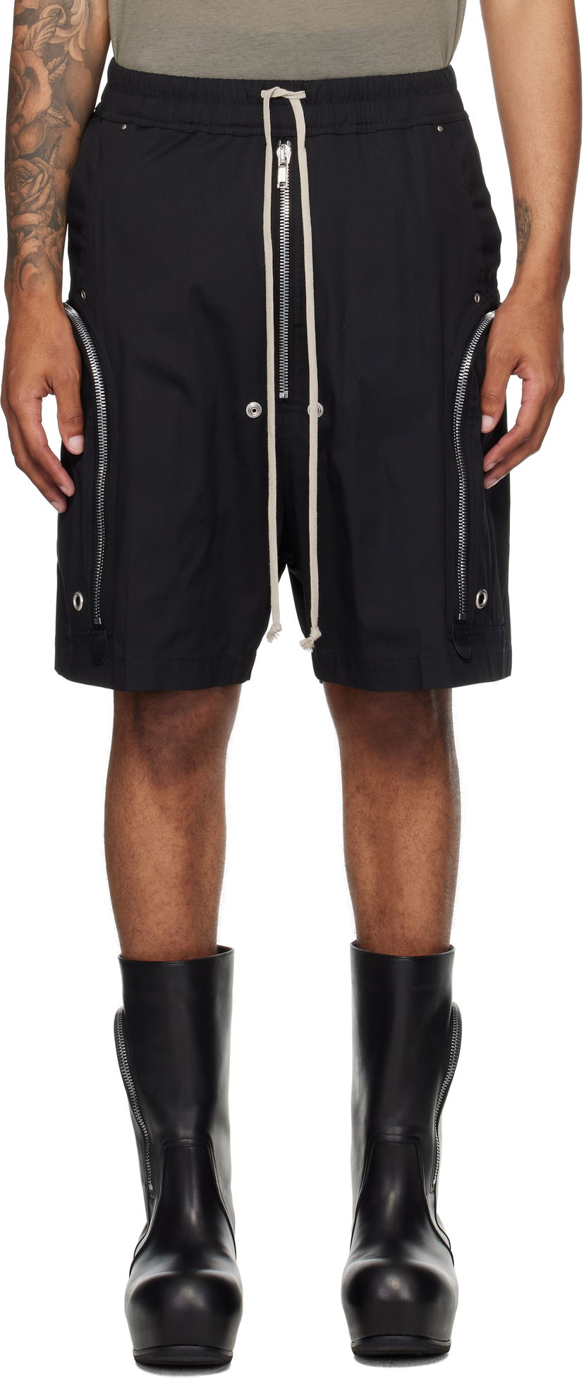 Shorts Rick Owens Rick Owens Bauhaus Bela Cargo Shorts Sort | RU02E1392 TE