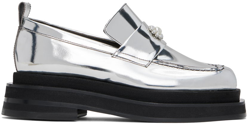 Tilbehør Simone Rocha Simone Rocha Heart Toe Platform Loafers Metalisk | LOF1D 0791