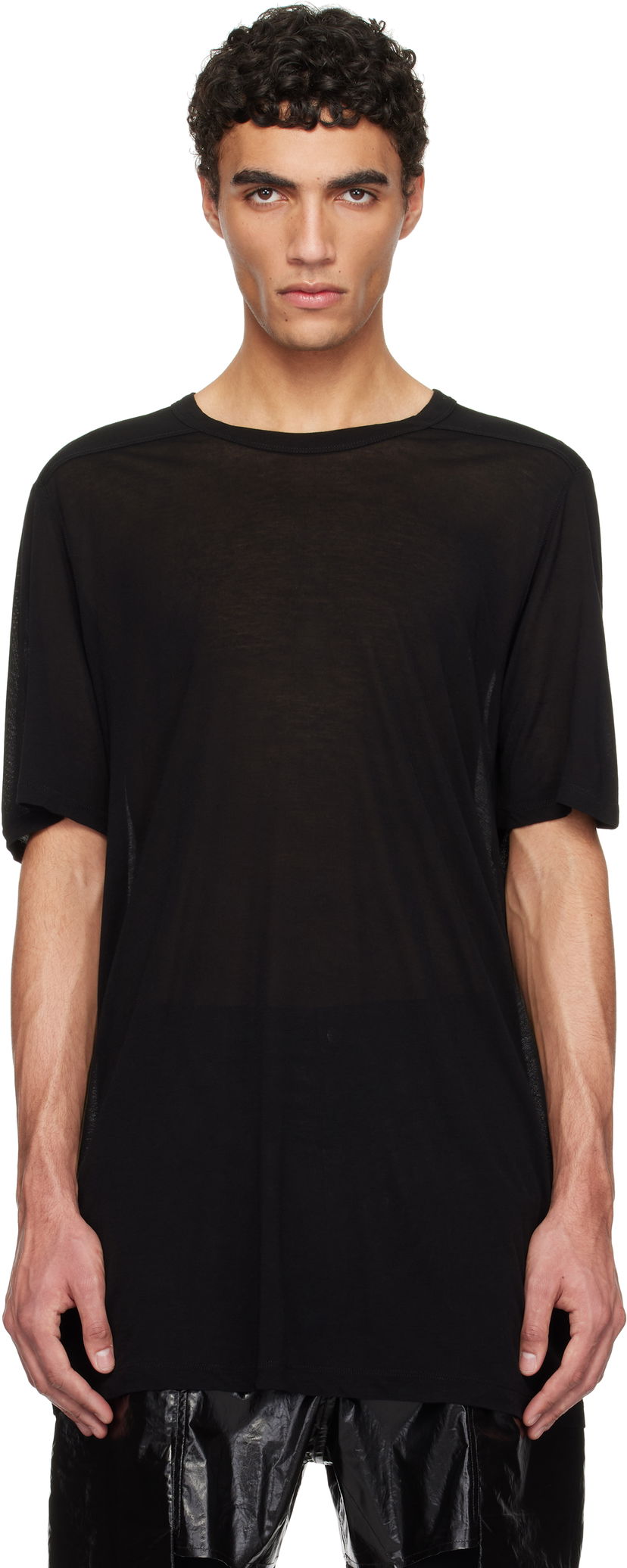 T-shirt Rick Owens Rick Owens Hollywood Level T-Shirt Sort | RU01E5264 JS