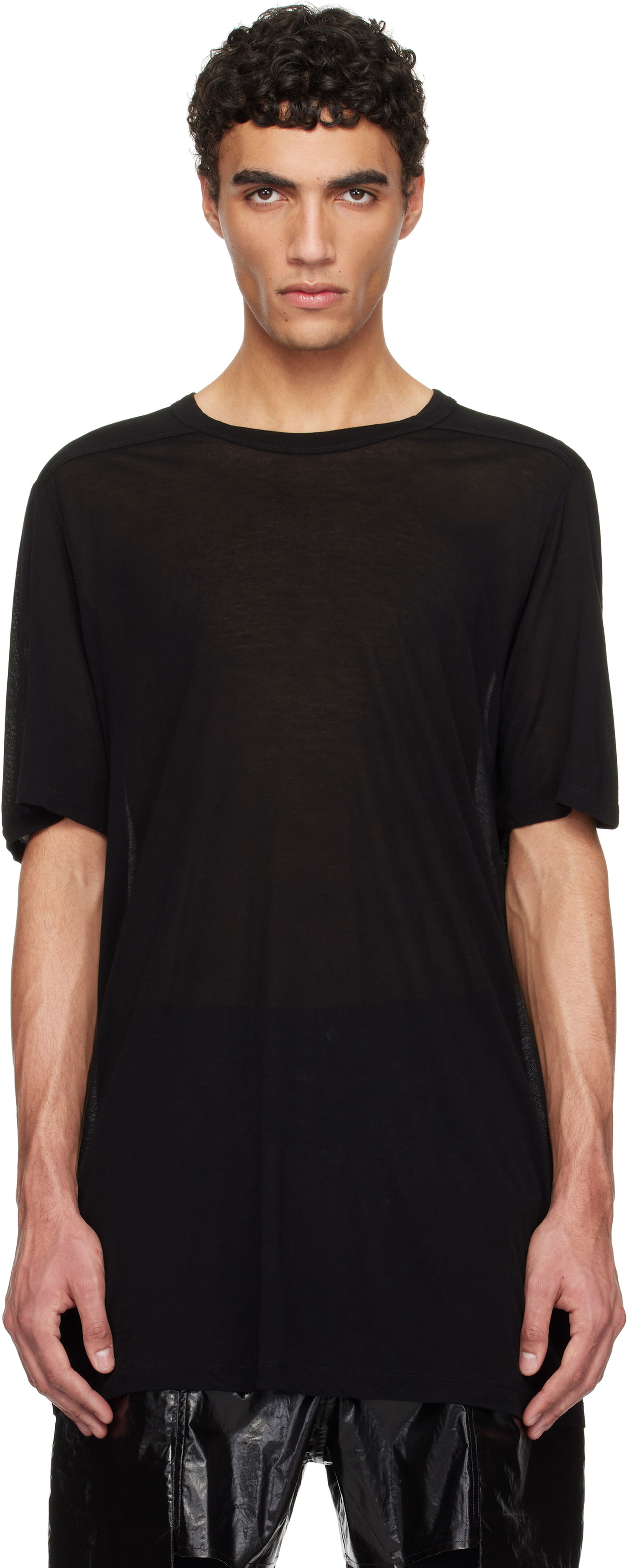 T-shirt Rick Owens Rick Owens Hollywood Level T-Shirt Sort | RU01E5264 JS, 0