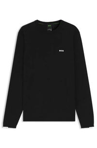 Cotton long-sleeved sweater with contrast details